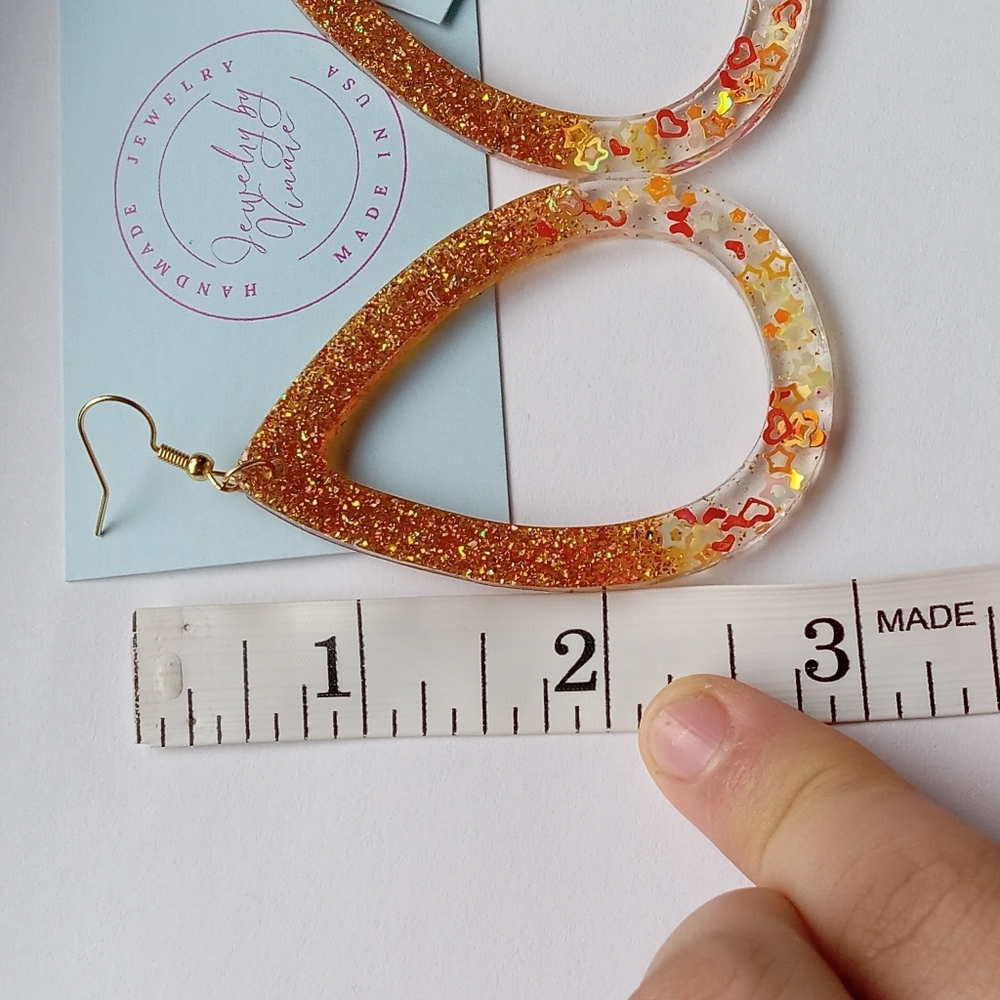 Hand Crafted Resin Sunset And Campfires Collection Earrings - Picture 6 of 6